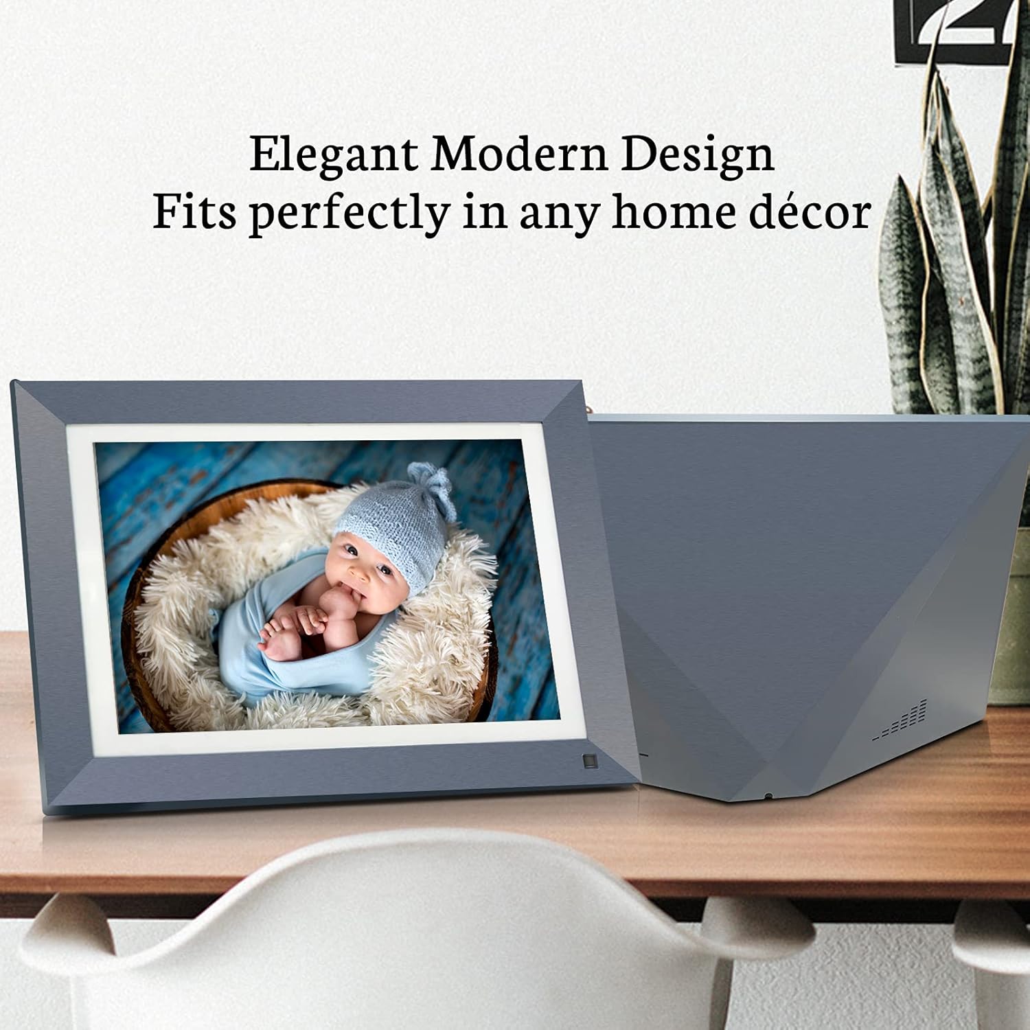 BSIMB Digital Picture Frame IPS Display, Wall-Mountable Electric Photo Frame with Remote Control, Place in Landscape&Portrait, Gift for Mother's Day