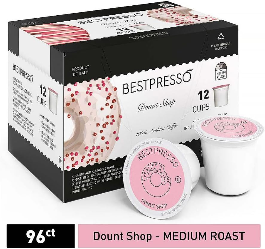 Keurig K-Slim Plus ICED Single Serve Brew Over Ice Multiple-Cup Water Reservoir Coffee Maker (Gray) Bundle with 12-Count Donut Shop Medium Roast Single Serve K-Cup and Cleaning Cups (3 Items)