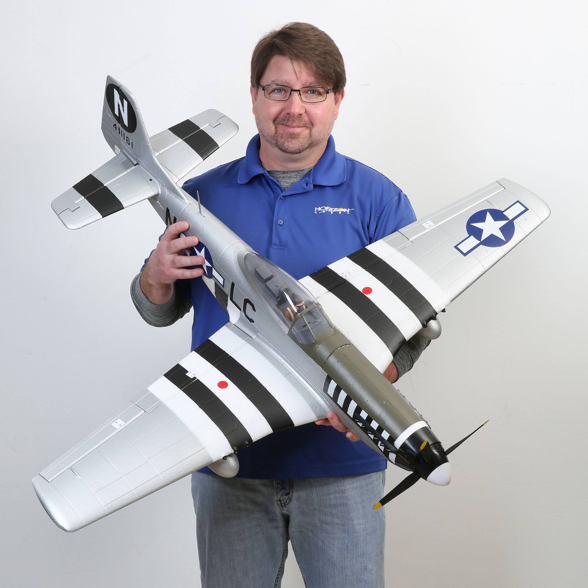 E Flite P-51D Mustang 1.2m BNF Basic with AS3X and Safe Select EFL89500