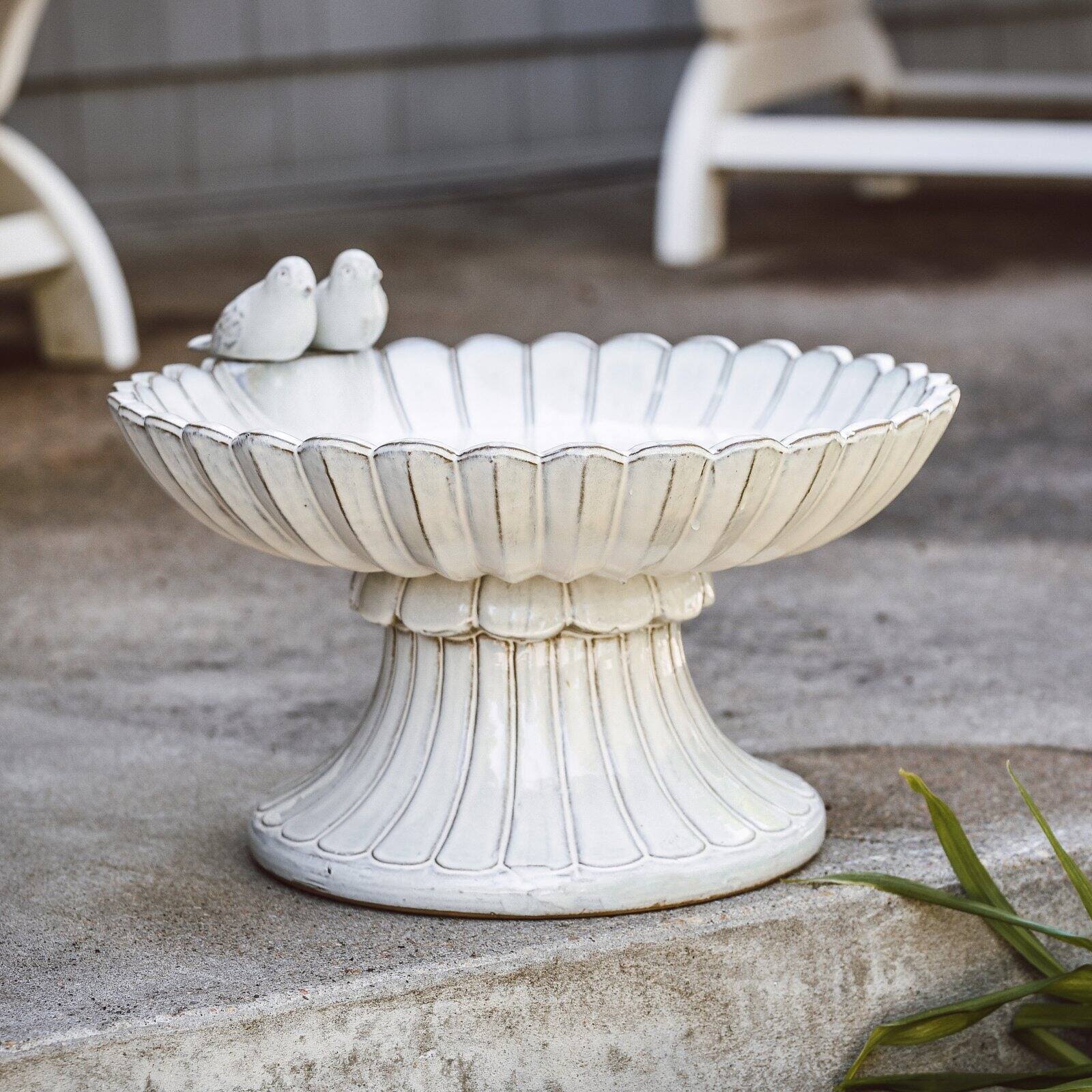 Belham Living Eden Low Rise Bird Bath - Beige