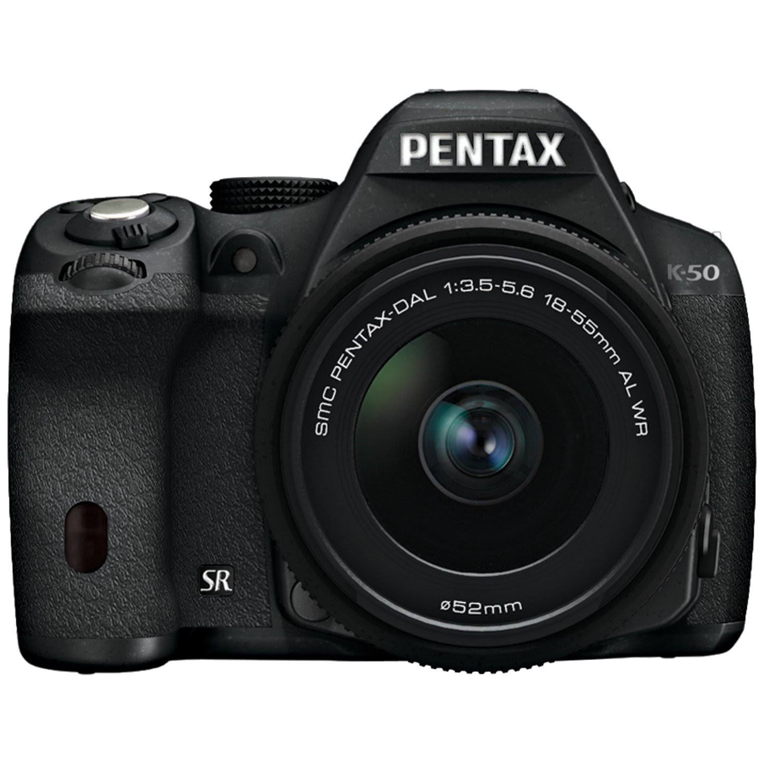 Pentax K-50 16.3 MP Digital SLR Camera - 1080p - Black - DA L 18-55mm WR Lens