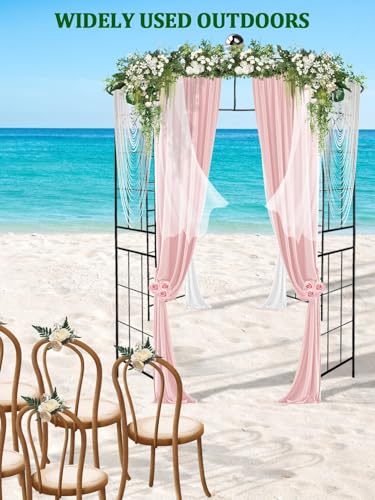 9.5FT Birdcage Shape Garden Arch, Kalolary Pergola Plant Climbing Trellis Arbor Heavy Duty Wedding Arbor Metal Gazebo Garden Arch for Outdoor Arbor Climbing Plants Backyard Patio Wedding Ceremony
