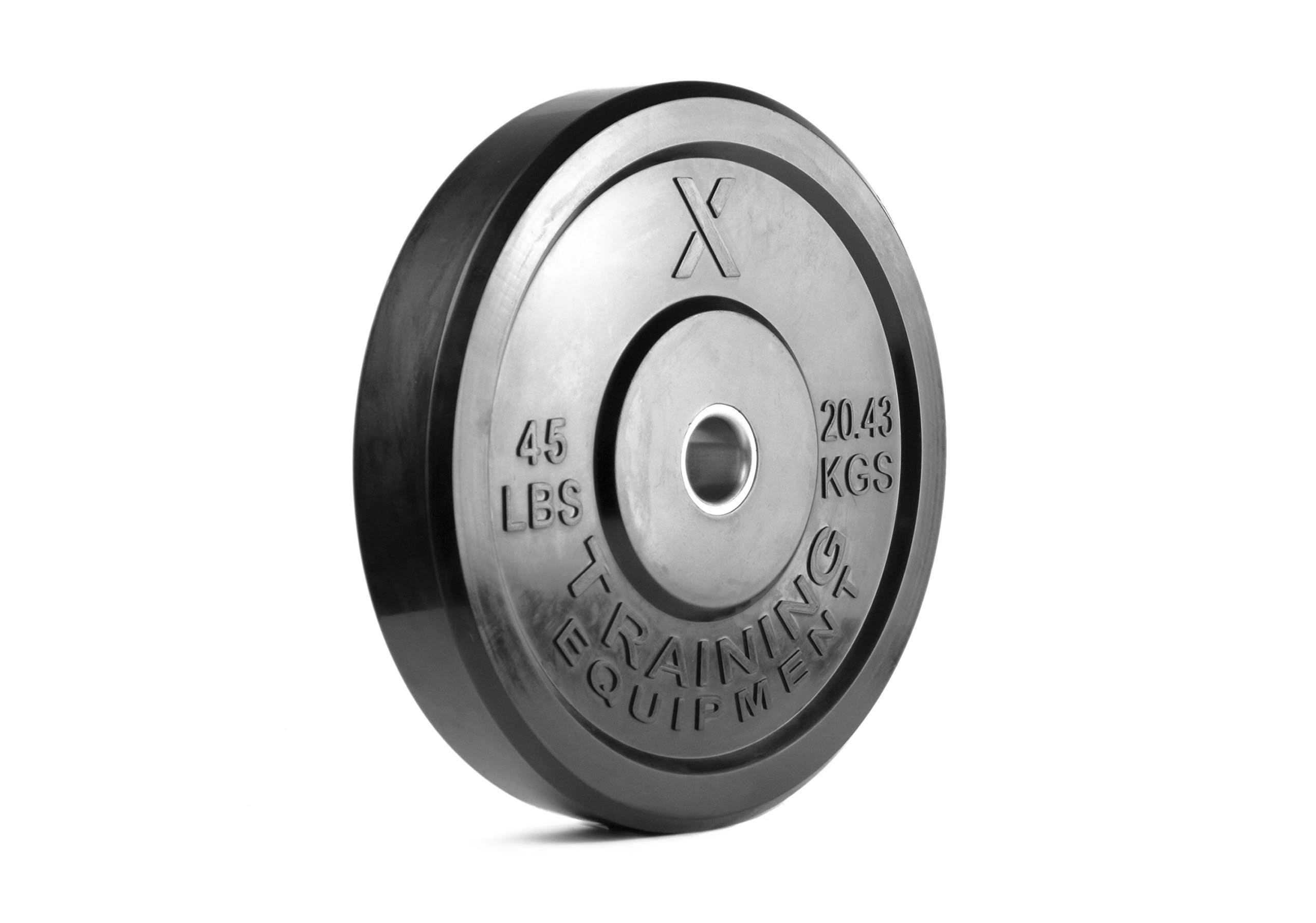 45lb Black Bumper Plate Solid Rubber with Steel Insert Great for Crossfit Workouts 1 x 45 lb Pound