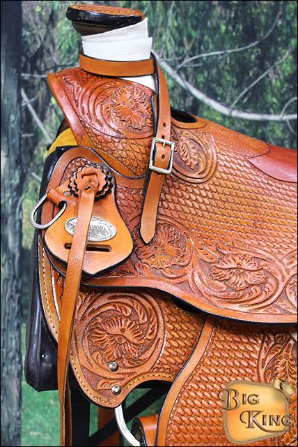 16 in Western Horse Wade Saddle Leather Ranch Roping Beige Hilason