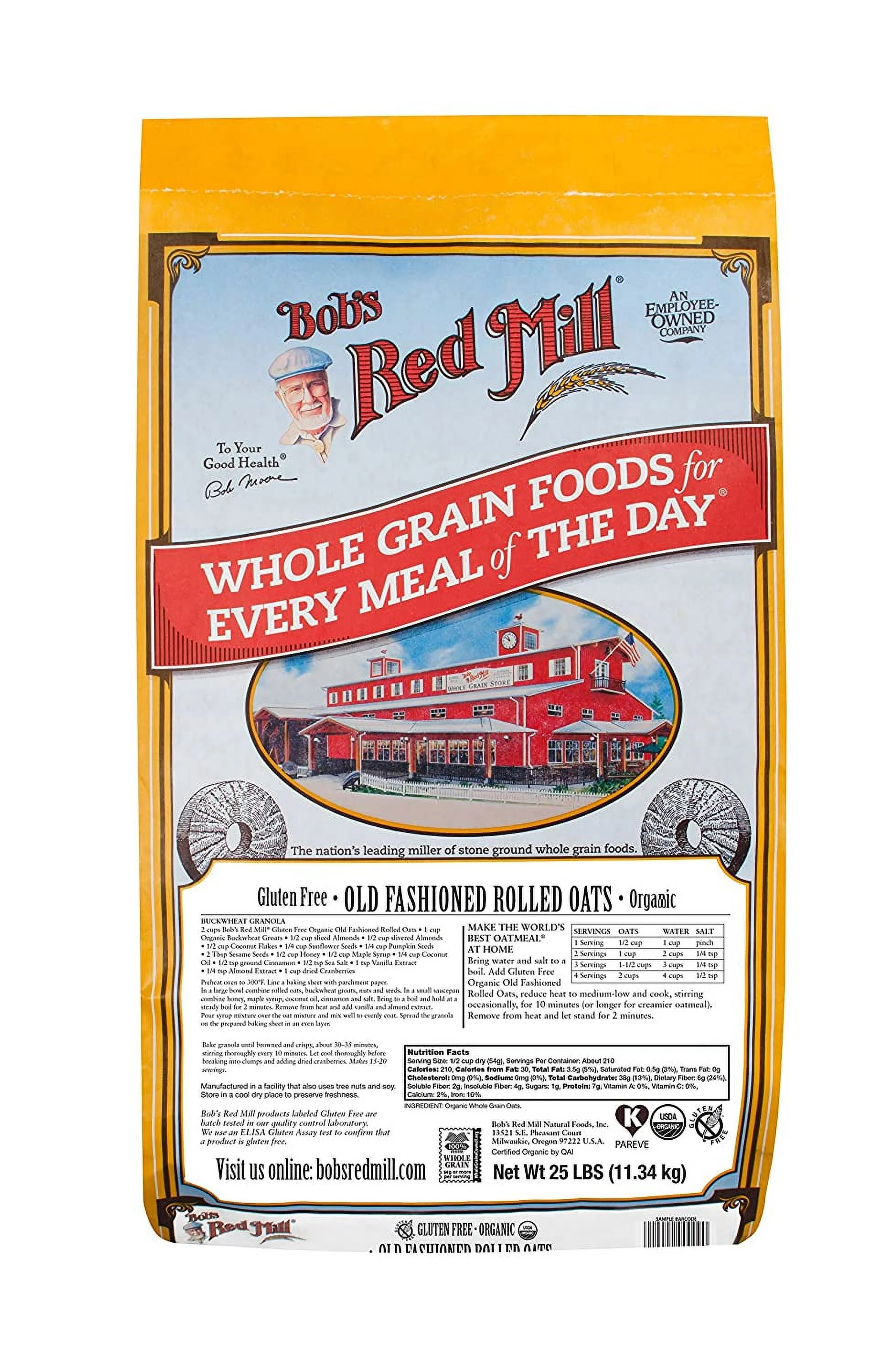 Gluten Organic Old Fashioned Rolled Oats, 25 Pound (Pack Of 1) - Curated Treasures Market
