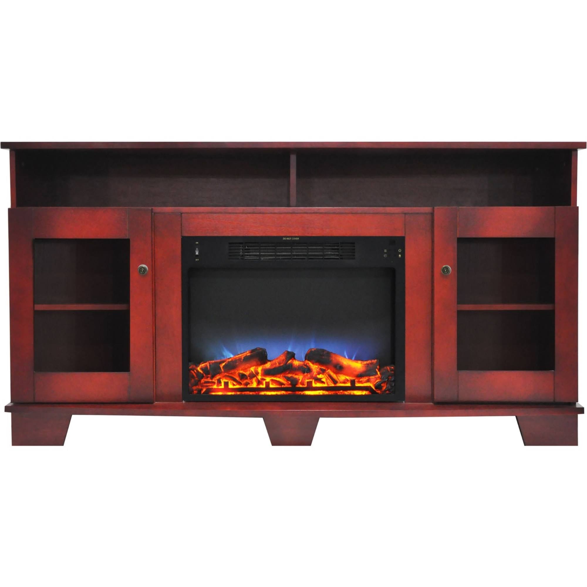Cambridge Savona Electric Fireplace with Entertainment Stand Multicolor LED Flame Display Cherry