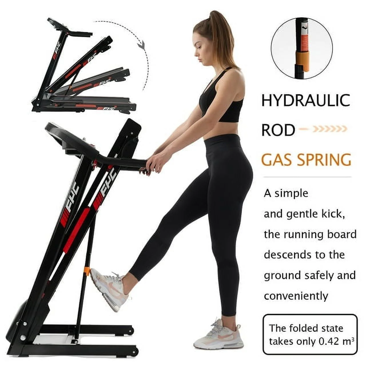 Holiday Clearance 3.5HP Folding Incline Treadmill with 330 LB Capacity 15 Preset Programs MP3 Electric Walking Treadmill Machine For Home
