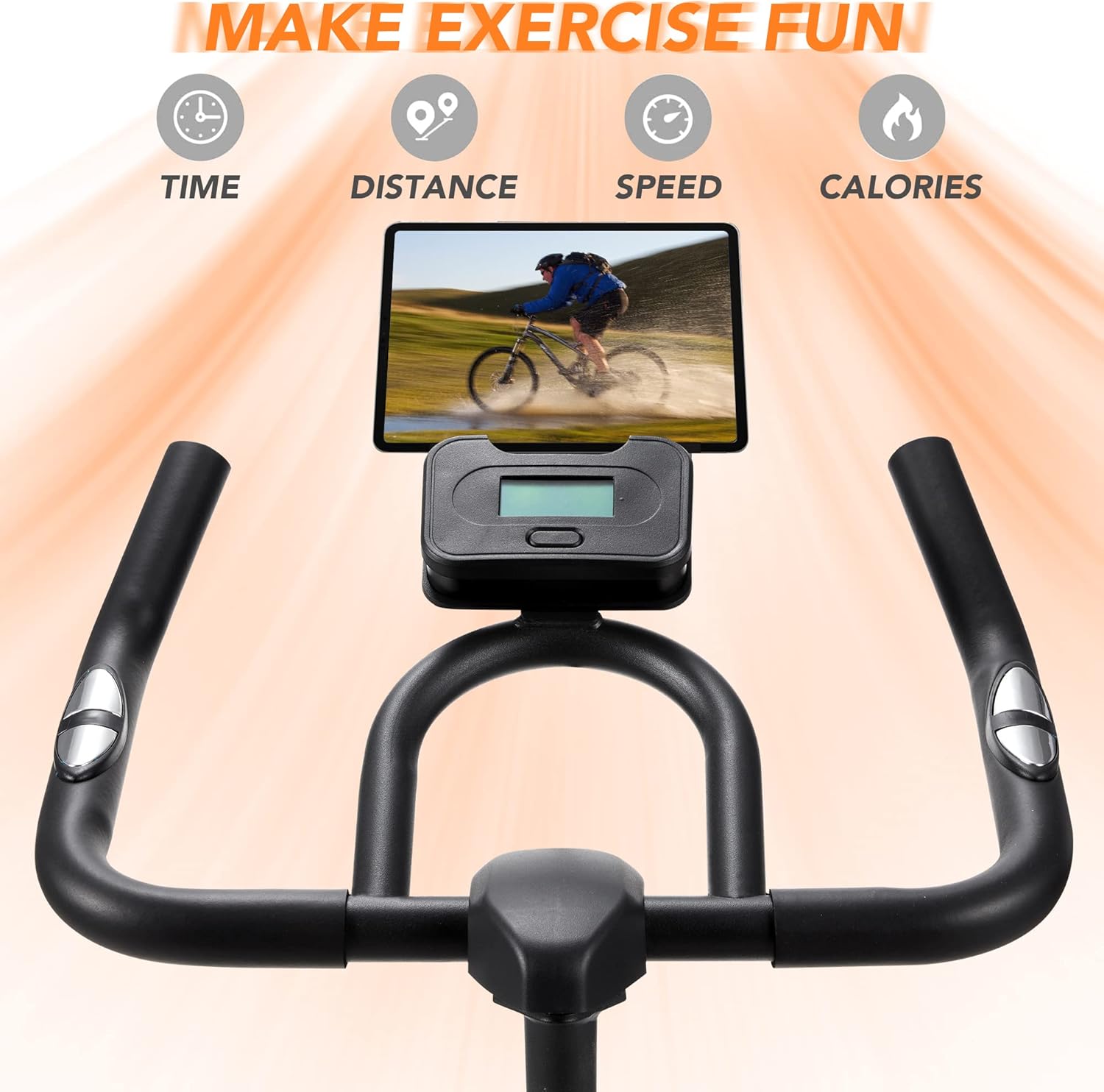 Erinnyees Exercise Bike, Stationary Bikes for Home Gym Cardio Fitness, Training Bike with Magnetic Resistance Whisper Quiet for Home Cardio Workout Heavy Flywheel & Comfortable Seat Cushion with Digital Monitor