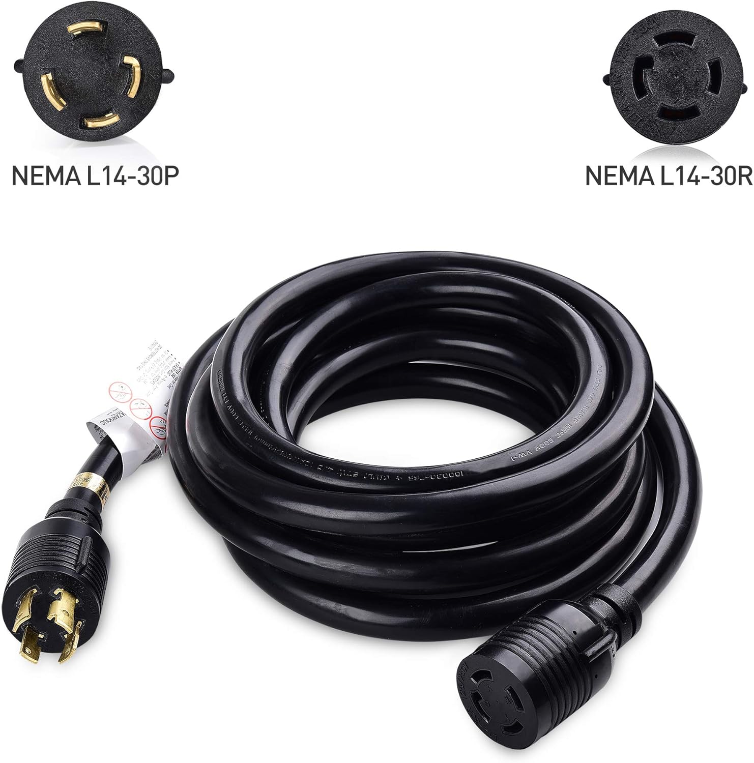 Cable Matters 4 Prong 30 AMP Generator Cord (NEMA L14-30P to L14-30R) with Carry Strap - 25 Feet