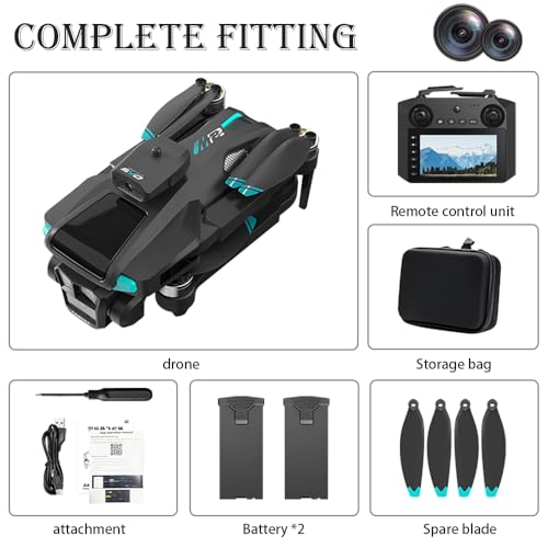 Drone For Adult,4.5" Screen,5G Remote Controller With Camera,6K HD Camera FPV Live Video,Altitude Hold Gesture Selfie One Key Take Off Landing 3D Flips Waypoint Fly Drone (2 Batteries)