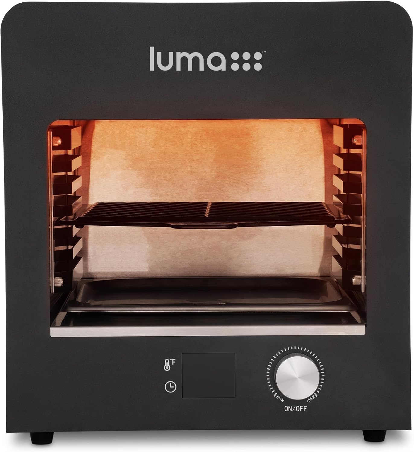 Luma Electric Steak Grill, Portable Indoor Countertop Oven with Griddle, Smokeless Electric Infrared Grill, Heats up to 1450 Degrees, BBQ, Grill, Toast, and Broil Chicken, Beef, Pork, and Vegetables