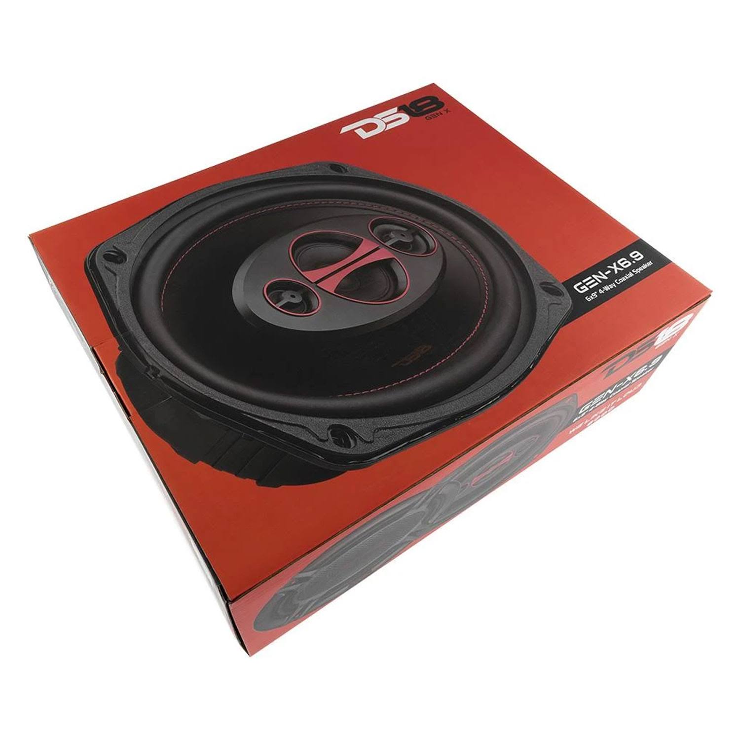 DS18 Ds18-gen-x6.9 Car Stereo Gen x 6 x 9 inch 4 Way 180W Coaxial Speaker, 1 Pair, Size: 6 x 9, Black