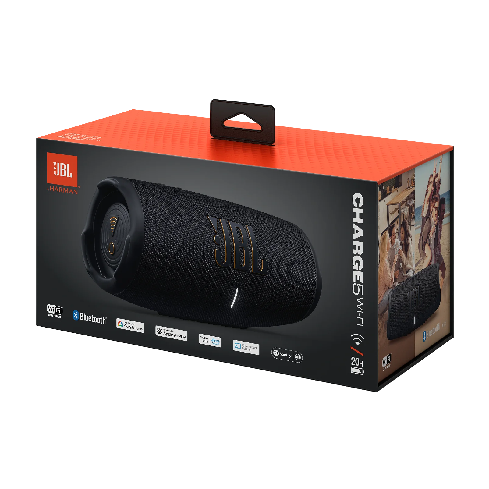 JBL Charge 5 Wi-Fi, Portable Wi-Fi and Bluetooth Speaker, Black