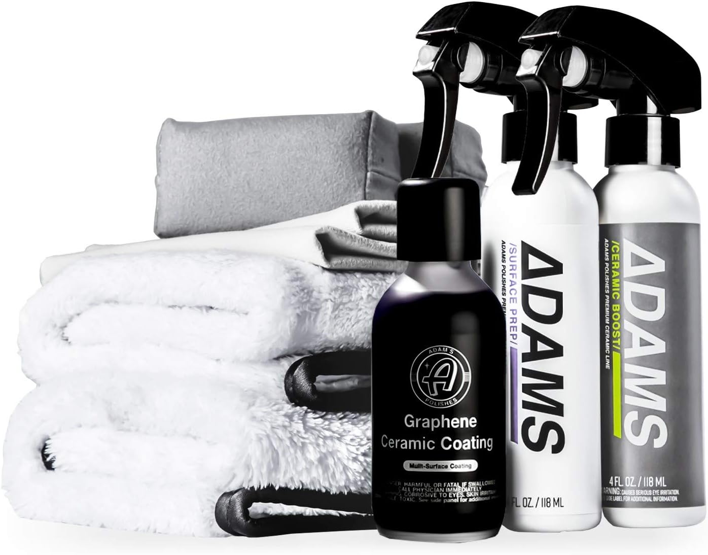 Adam's UV Graphene Ceramic Coating Kit - 10H Ceramic Coating for Cars W/ 7+ Years of Protection & UV Glow Technology | Apply After Car Wash Clay Bar Car Buffer Polisher | Boat RV Motorcycle