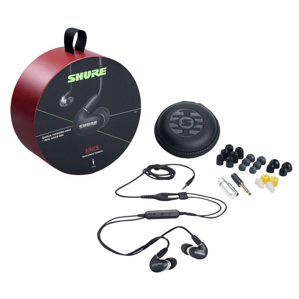 Shure AONIC 5 Wired Sound Isolating Earbuds, Detachable Cable, Durable Quality