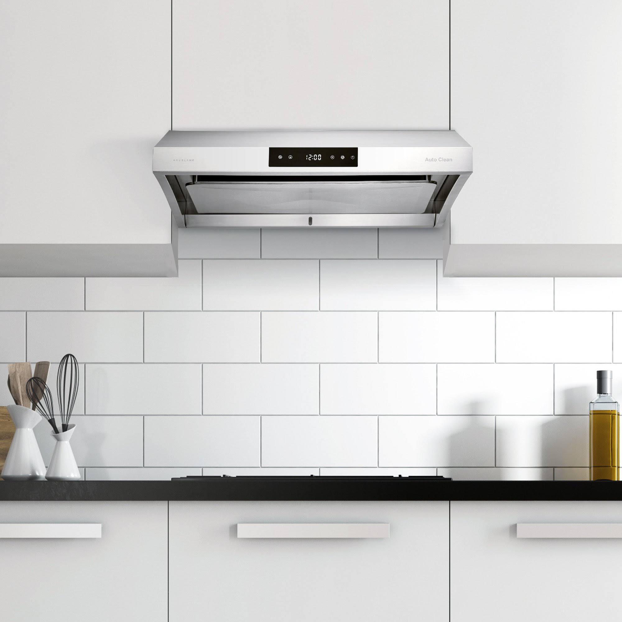 Hauslane PS38 30x22 Under Cabinet Range Hood , Atuo Steam Clean, 6 Speed, Energy-Saving LED - 30