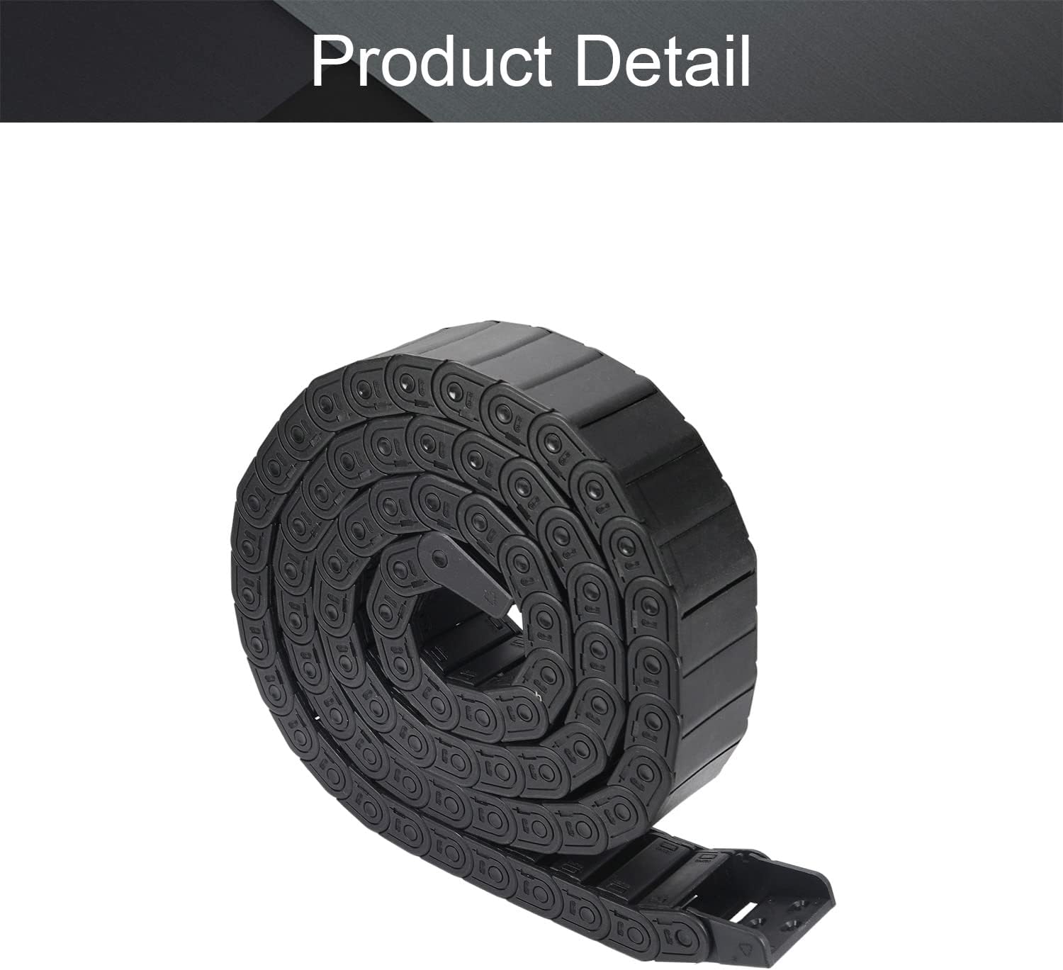 Fielect Drag Chain Cable Carrier Open Type with End Connectors R100 35X100mm 1 Meter Plastic for Electrical CNC Router Machines Black 1Pcs