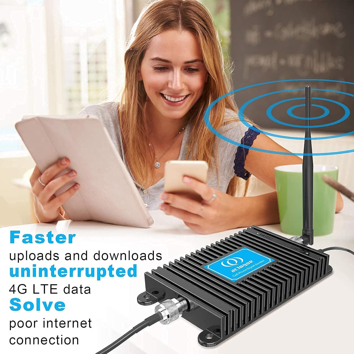 Home 5G/4G Phone Booster FCC Approved Cell Phone Signal Booster ATT, Straight Talk 700MHz Band 12/17 Mobile Signal Repeater Amplifier Antenna Kits, Boosts 5G/4G Data and Calls