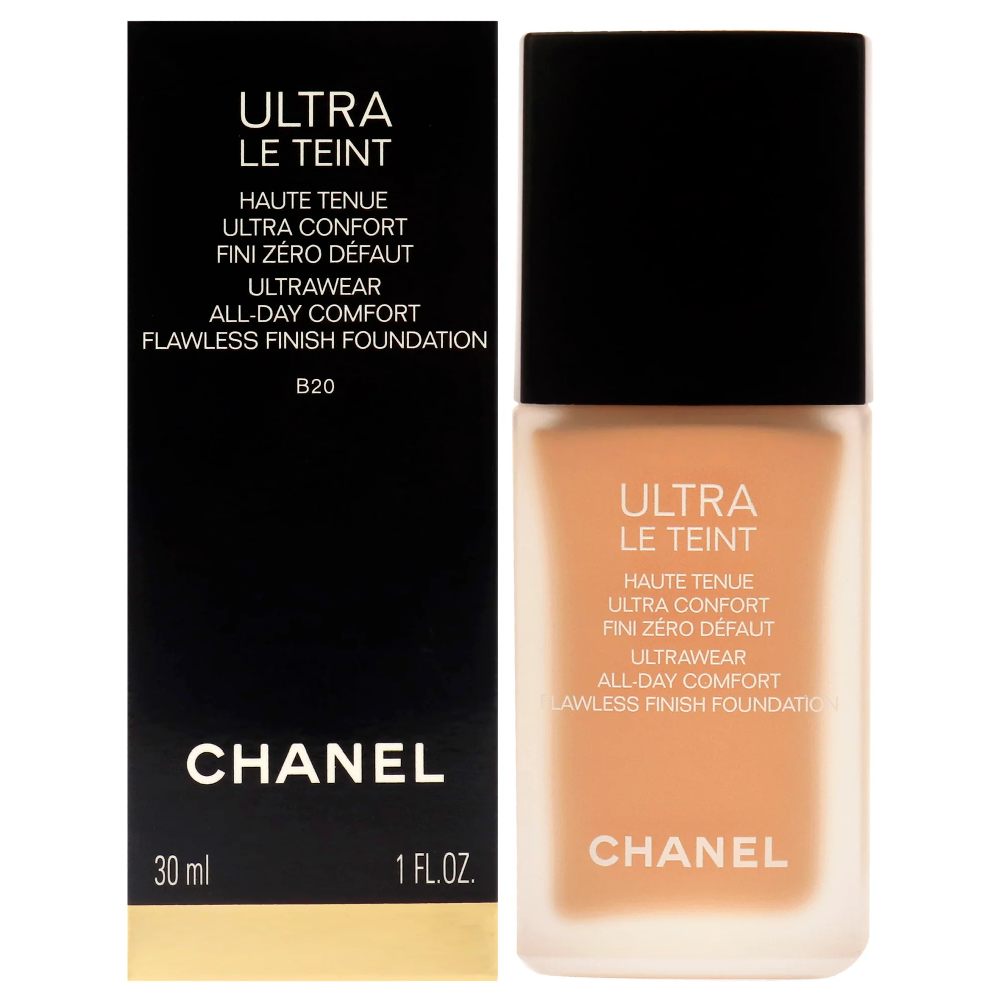 Chanel Ultra Le Teint Ultrawear Flawless Foundation - B20 Light Medium Neutral by Chanel for Women - 1 oz Foundation