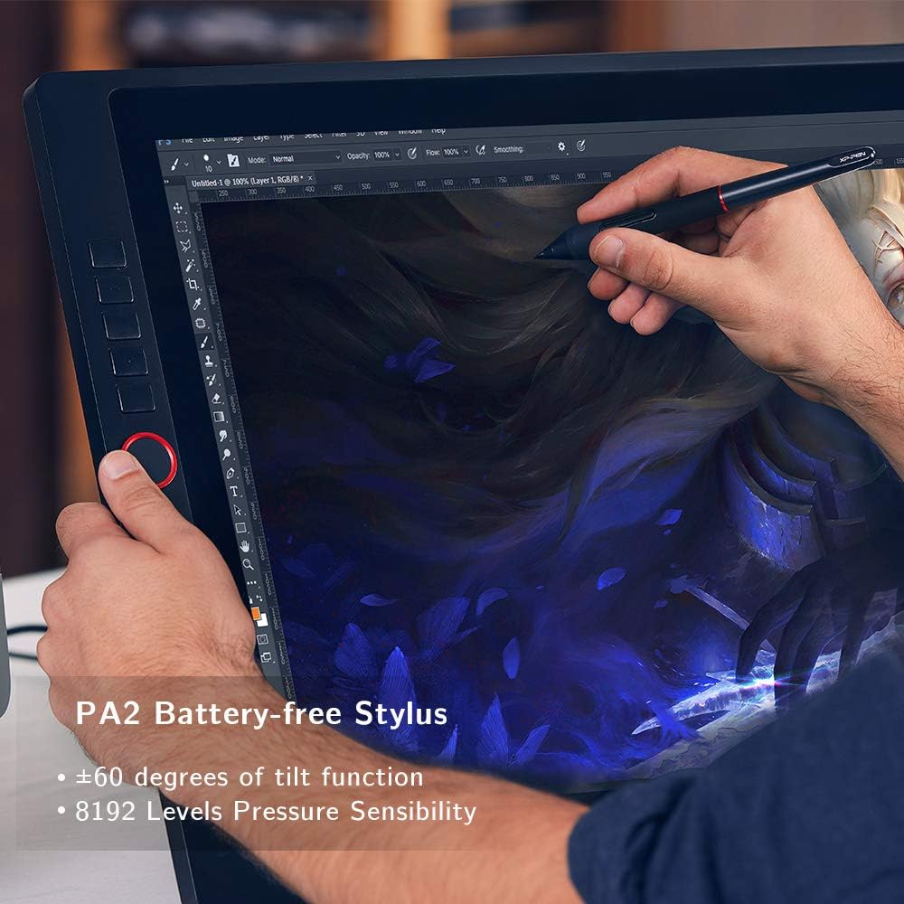 Drawing Monitor XP-PEN Artist24 Pro Pen Display 23.8-inch Working Area 2K QHD Drawing Display Tilt Supported Graphics Tablet with Screen