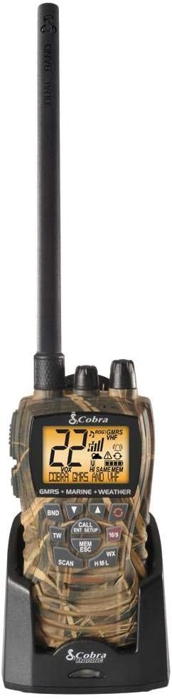 Cobra MR HH350W FLT Handheld Floating VHF Radio – 6 Watt, Submersible, Noise Cancelling Mic, Backlit LCD Display, NOAA Weather, Memory Scan, White