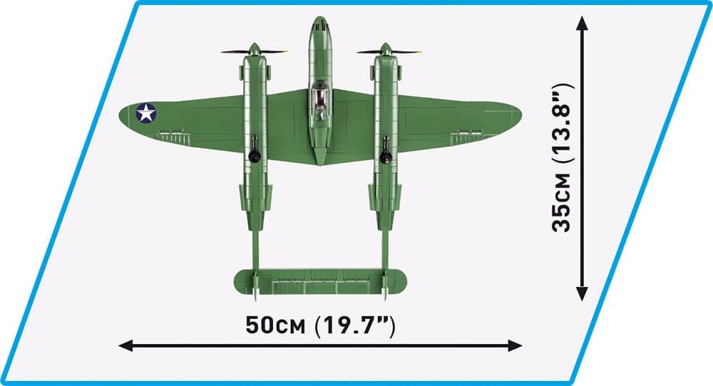 COBI Historical Collection: World War II Lockheed P-38 Lightning (H) Plane,Green