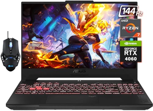 asus 2024 Newest TUF A17 Gaming Laptop, 17.3" FHD 144Hz Display, AMD Ryzen 7 7735HS(Beat i7-12650H), ‎NVIDIA GeForce RTX 4060, Backlit Keyboard, Wi-Fi 6, Windows 11 Home