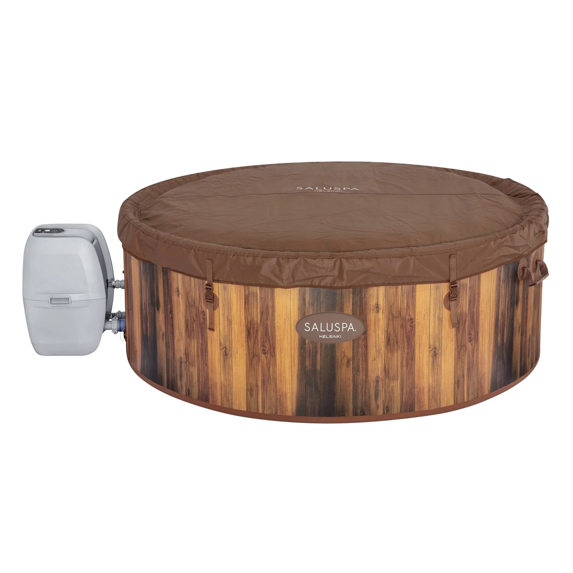 Bestway Helsinki SaluSpa 7 Person Inflatable Hot Tub w/ 180 AirJets, Brown
