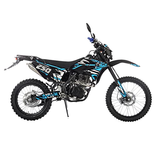 X-PRO Templar M 250cc Dirt Bike with Zongshen Engine 5 Speed Pit Bikes Adult Pitbike, Big 21"/18" Wheels! (Black)