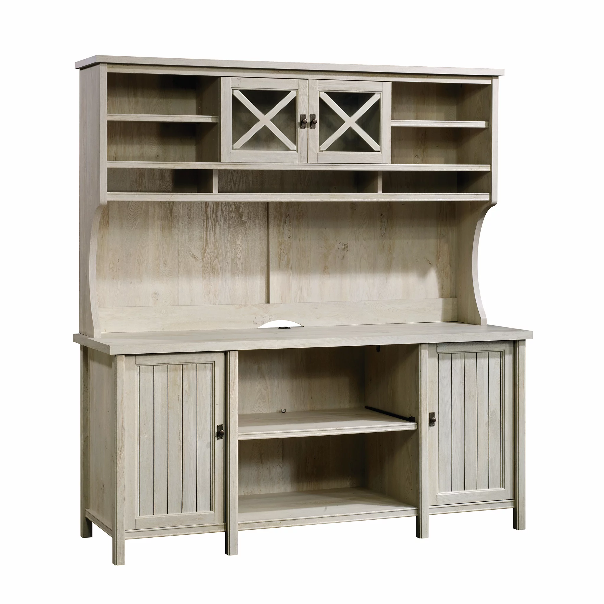Sauder Costa Hutch, Chalked Chestnut Finish