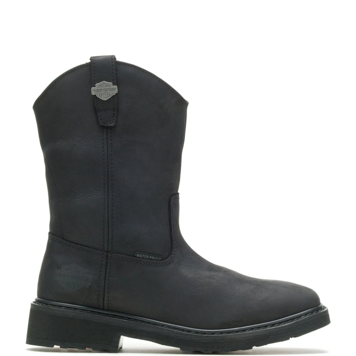 HARLEY-DAVIDSON WORK Mens Altman Western Classic Soft Toe Work Boot Black - D93561 black/black - Curated Treasures Market