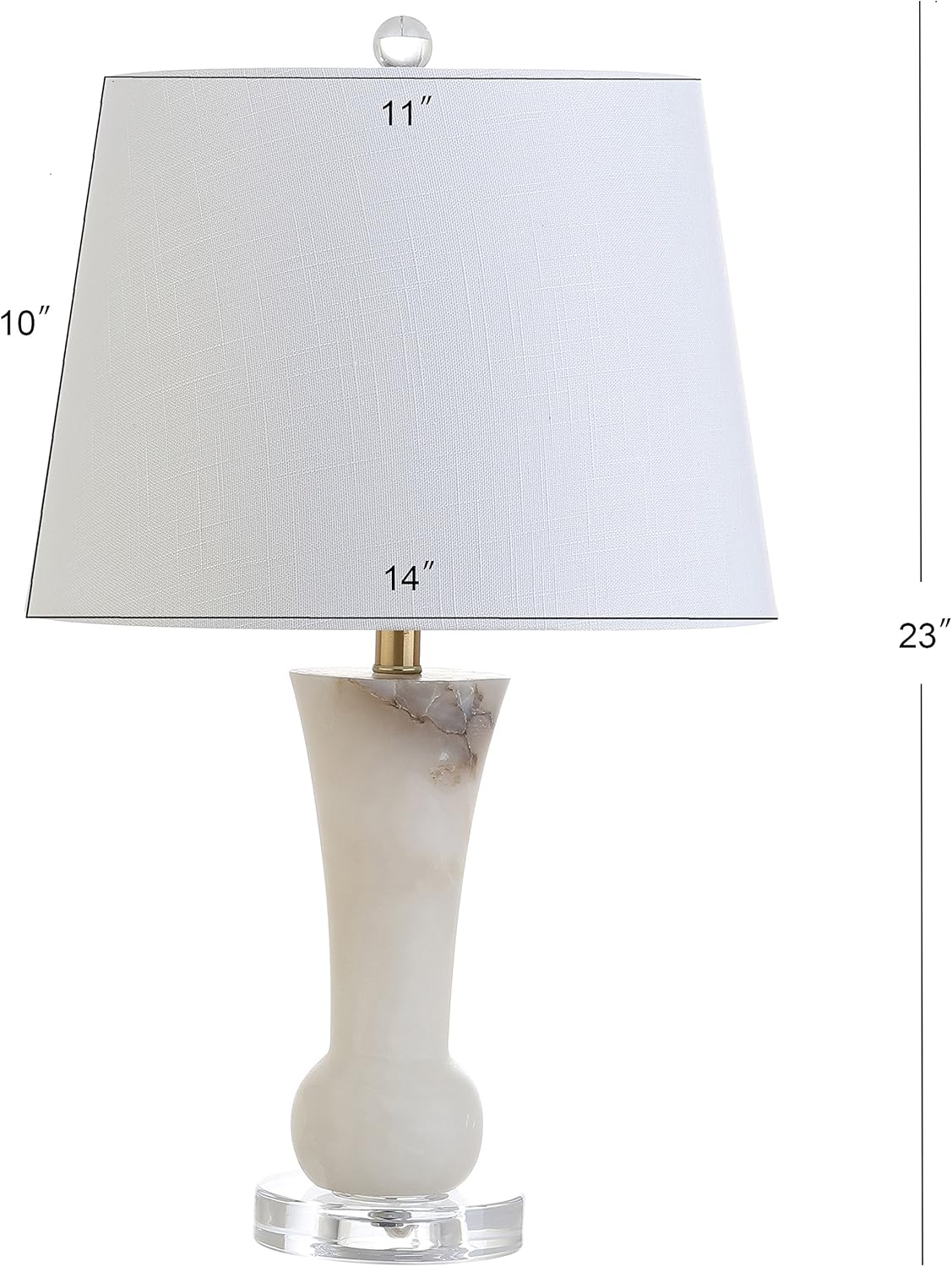 JONATHAN Y JYL5021A Eliza 23 Alabaster LED Table Lamp Glam Transitional Bedside Desk Nightstand Lamp for Bedroom Living Room Office College Bookcase LED Bulbs Included, White