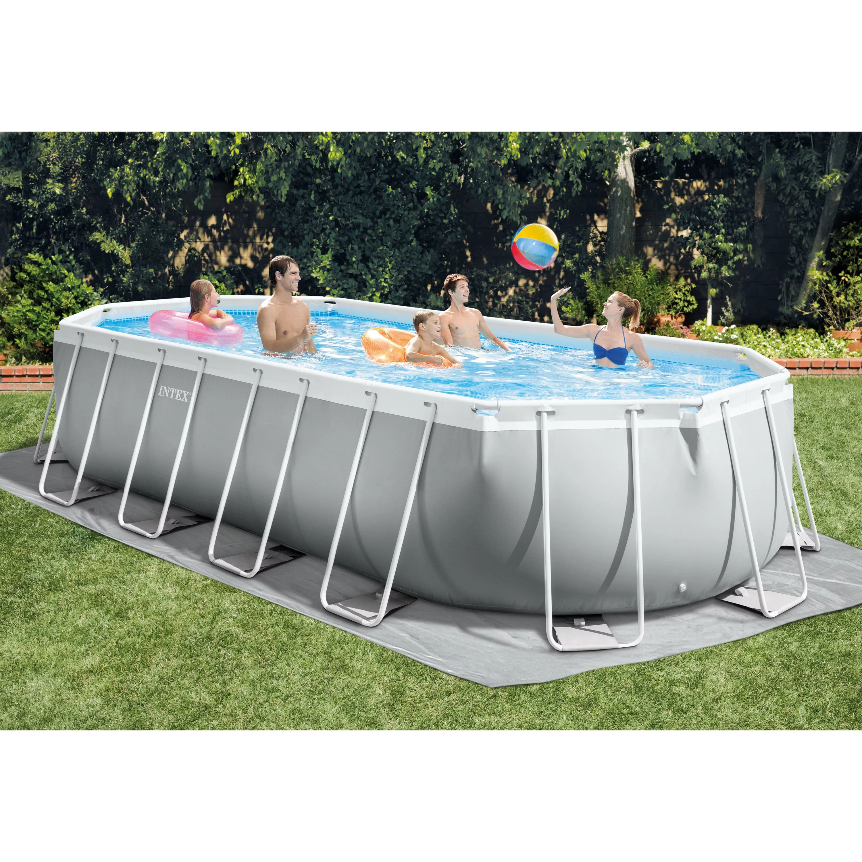 Intex - 20 Foot Prism Frame Oval Pool Set