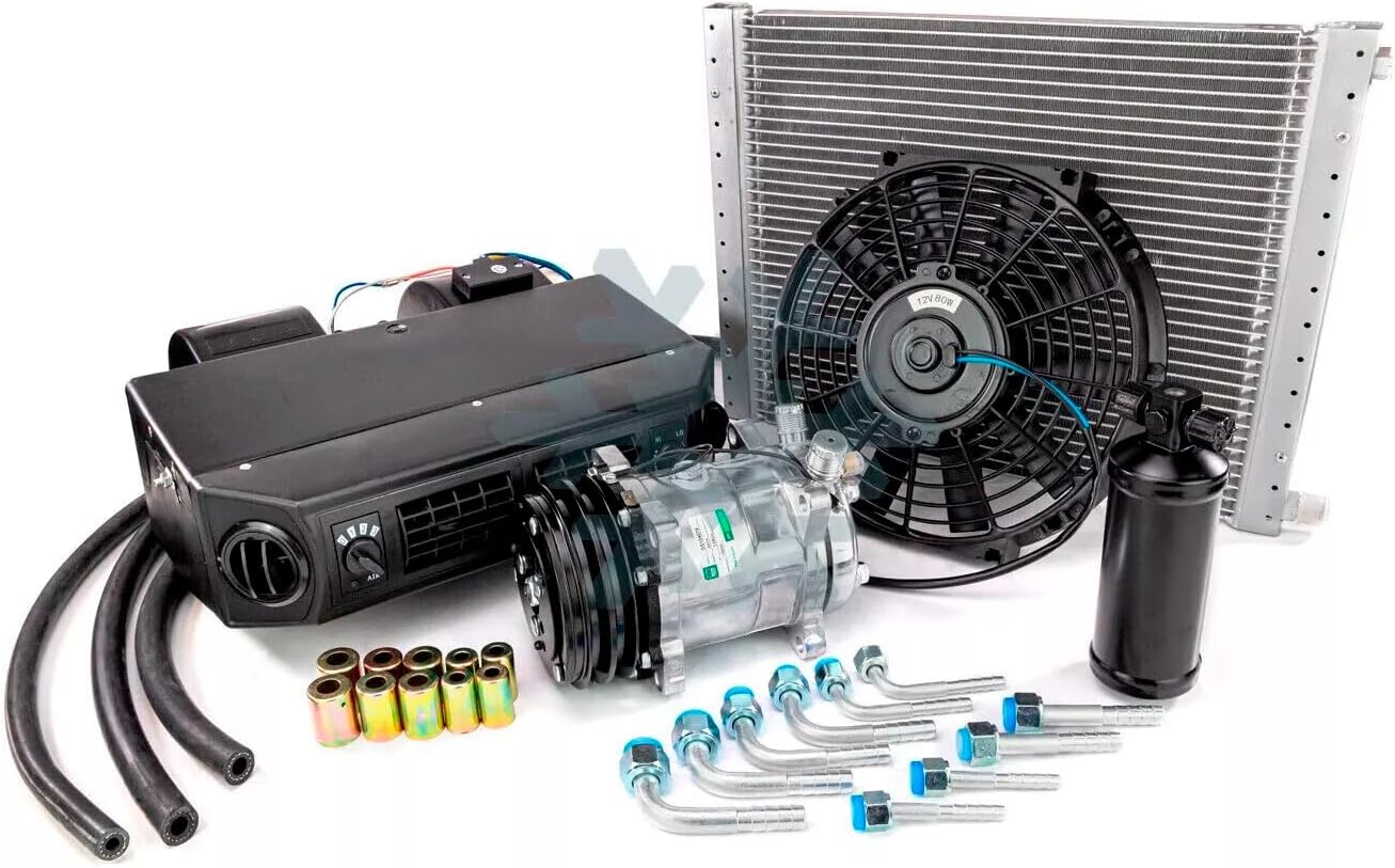 New A/C universal kit underdash compressor complete air conditioner 12V