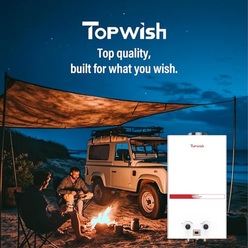 Propane Water Heater Tankless, 10L Portable Water Heater, 2.6GPM Portable Hot Water Heaters with Multi-Protection, Instant Camping Water Heaters for Camping, Outdoors Shower, RV Shower, White