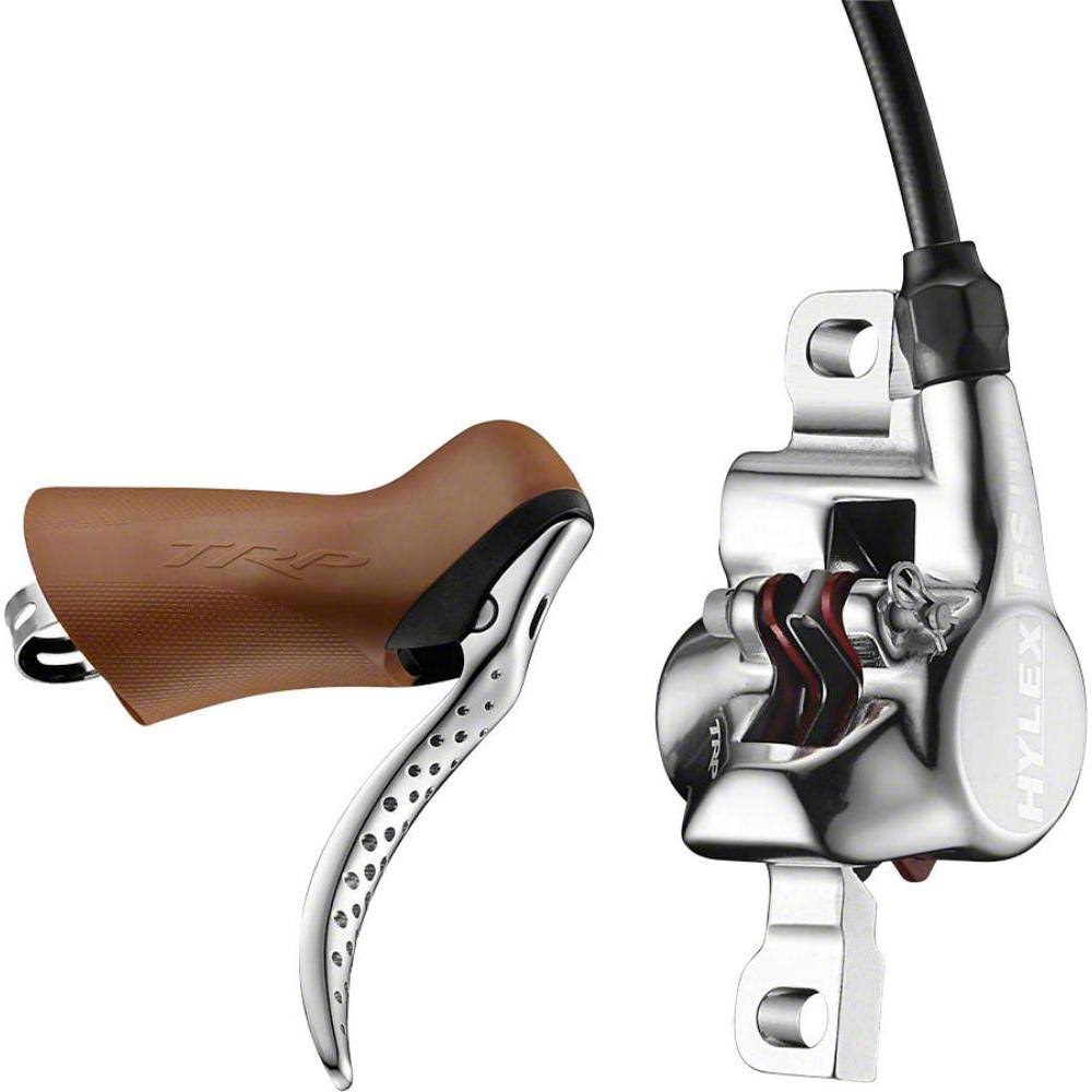 TRP Hylex RS Disc Brake and Lever - Rear, Hydraulic, Post Mount, EZ Plug, Gum/Silver