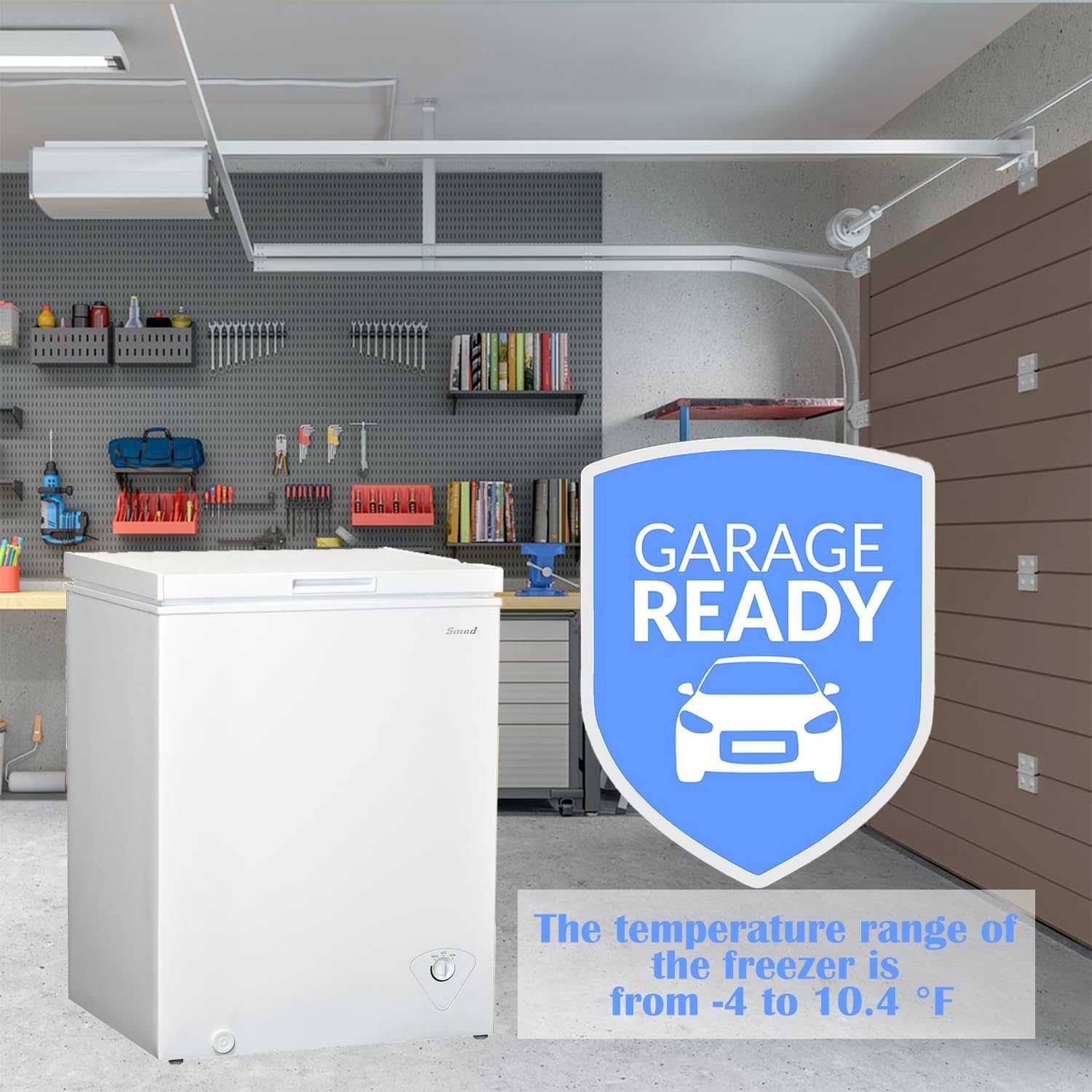 Deep Freezer 5.0 Cu.Ft, Chest Freezer, Small Garage Feezers Top Door Refrigerator with 4 Removable Baskets, Manual Defrost Compact Meat Freezer, Home Restaurant Kitchen Office RV White