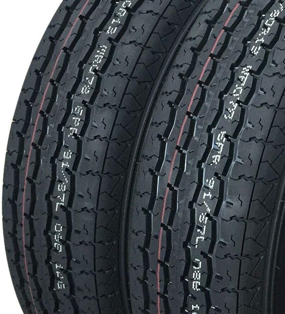 SUNROAD Set of 2 Trailer Tires ST175/80R13 175/80-13 Radial 8 PR 68 PSI Tubeless Radial TL