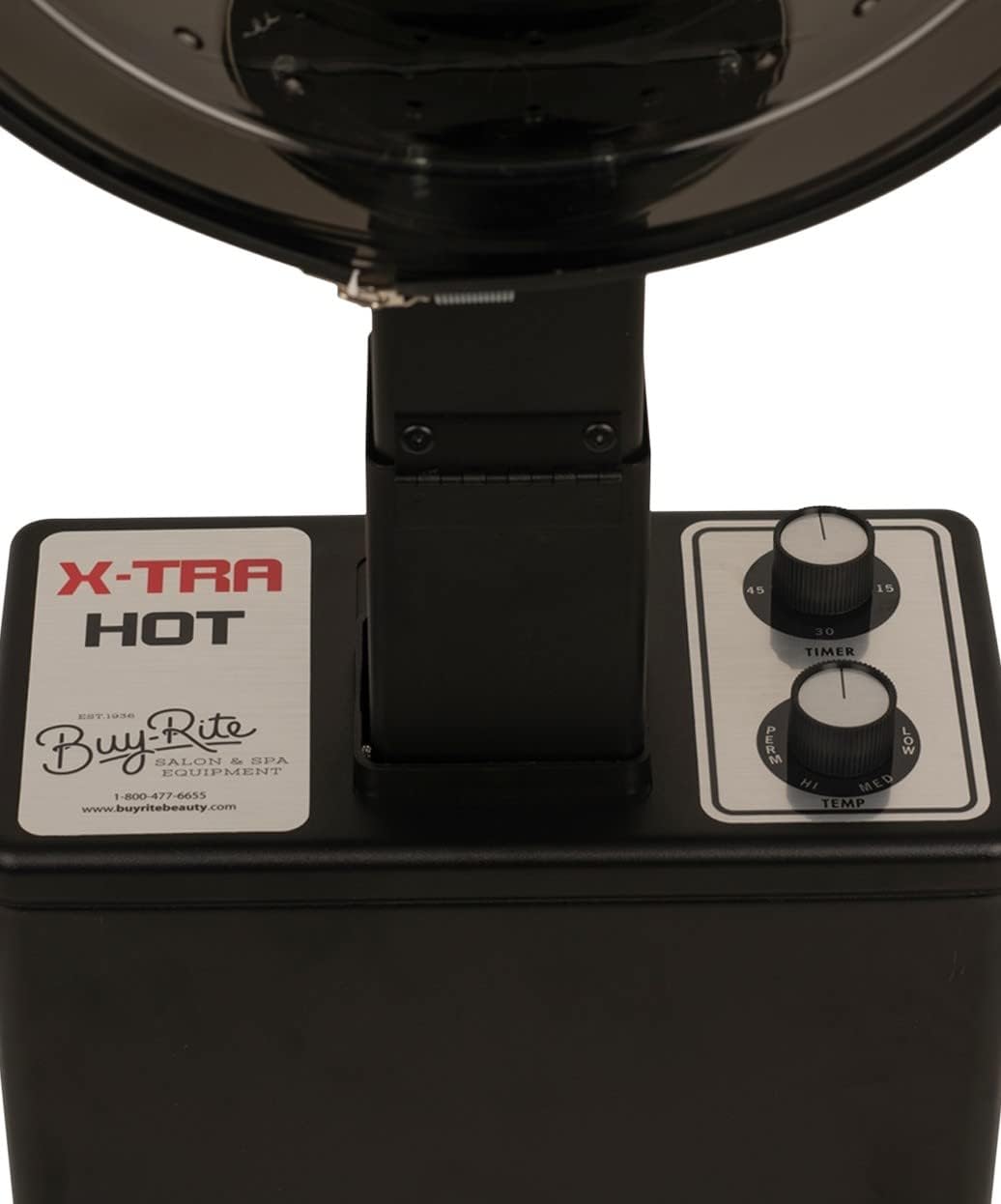 Buy-Rite X-TRA Hot Dryer Professional Hooded Standing Salon Dryer, 980 Watts, Made in The USA, Timer and 4-Setting Temperature Control, Adjustable Extra Large Hood, HL-1500