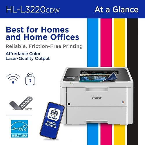 Brother HL-L3210CW Compact Digital Color Printer Providing Laser Printer Quality Results with Wireless