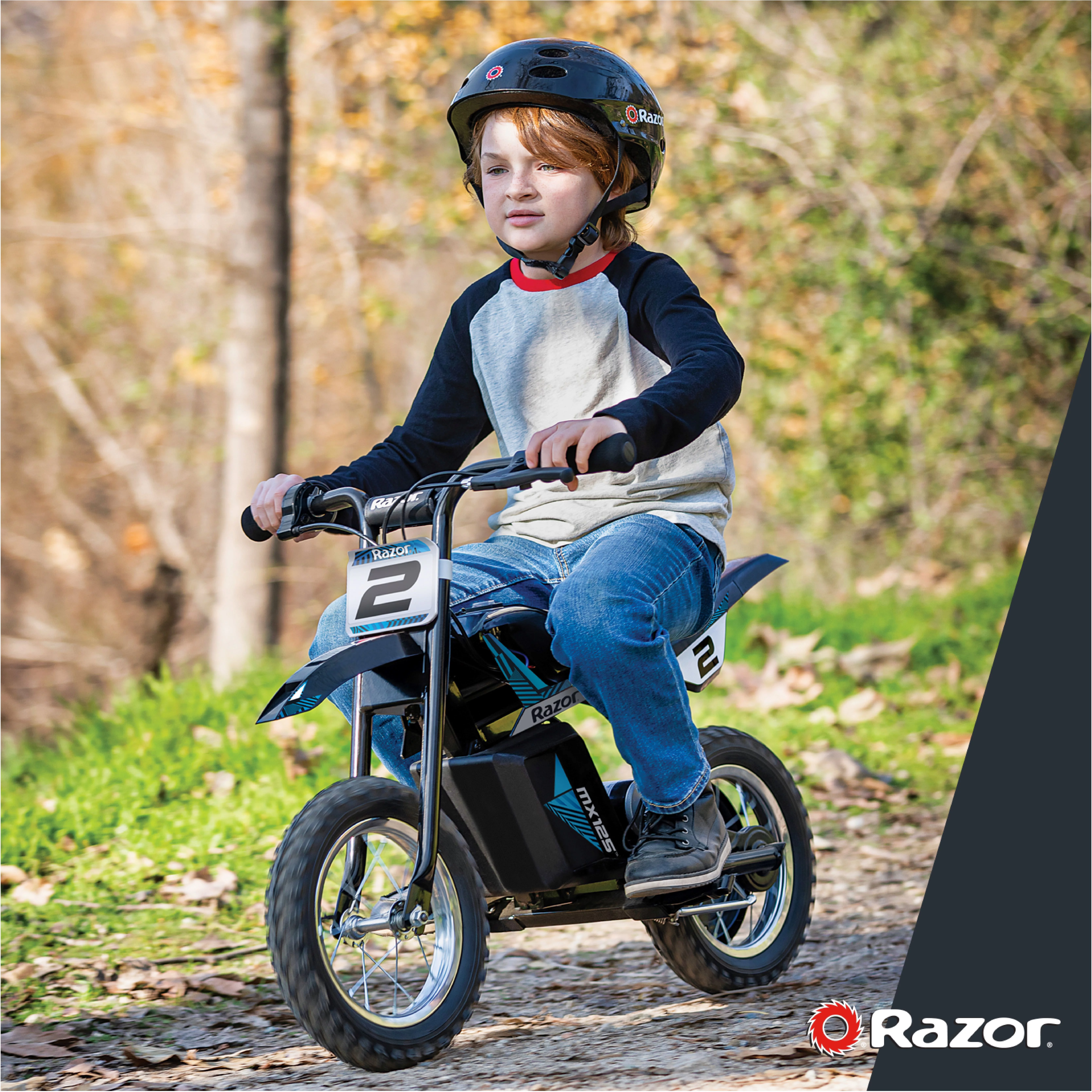 Razor Miniature Dirt Rocket MX125 Electric-Powered Dirt Bike - Black with Decal Included, Recommended For Kids 7+ Between 40 and 80 lbs