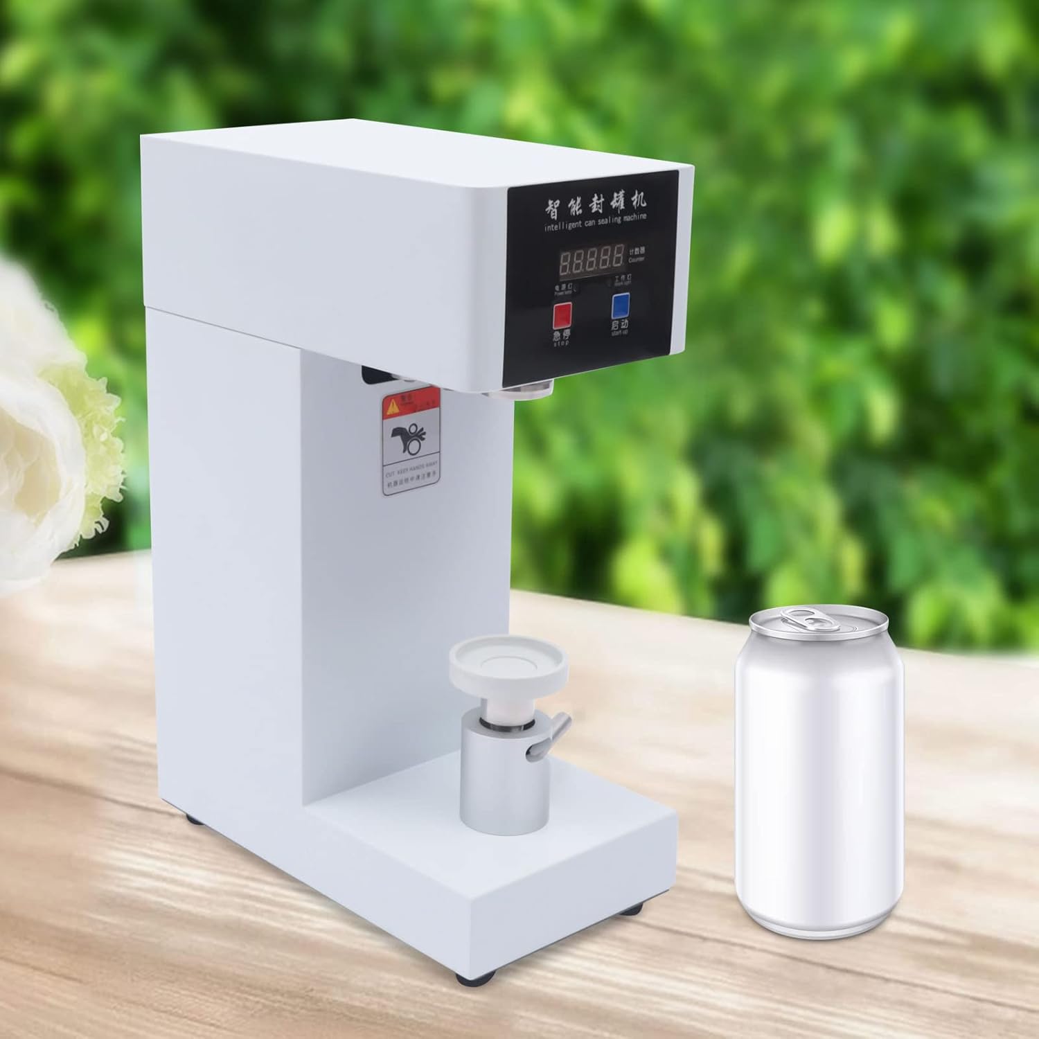 Smart Automatic Can Sealing Machine, Heavy Duty Sealing Machine Height Liftable, Commercial Can Seamer Sealer for Home, Bars, Cafes, Restaurants, Beverage Stores(180W)