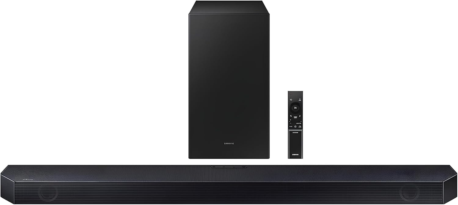 SAMSUNG HW-Q60CC 3.1ch Soundbar with Dolby Audio, Q-Symphony, Adaptive Sound Lite, HDMI eARC, Game Mode, Bluetooth, Tap Sound, Wireless Surround Sound Compatible.