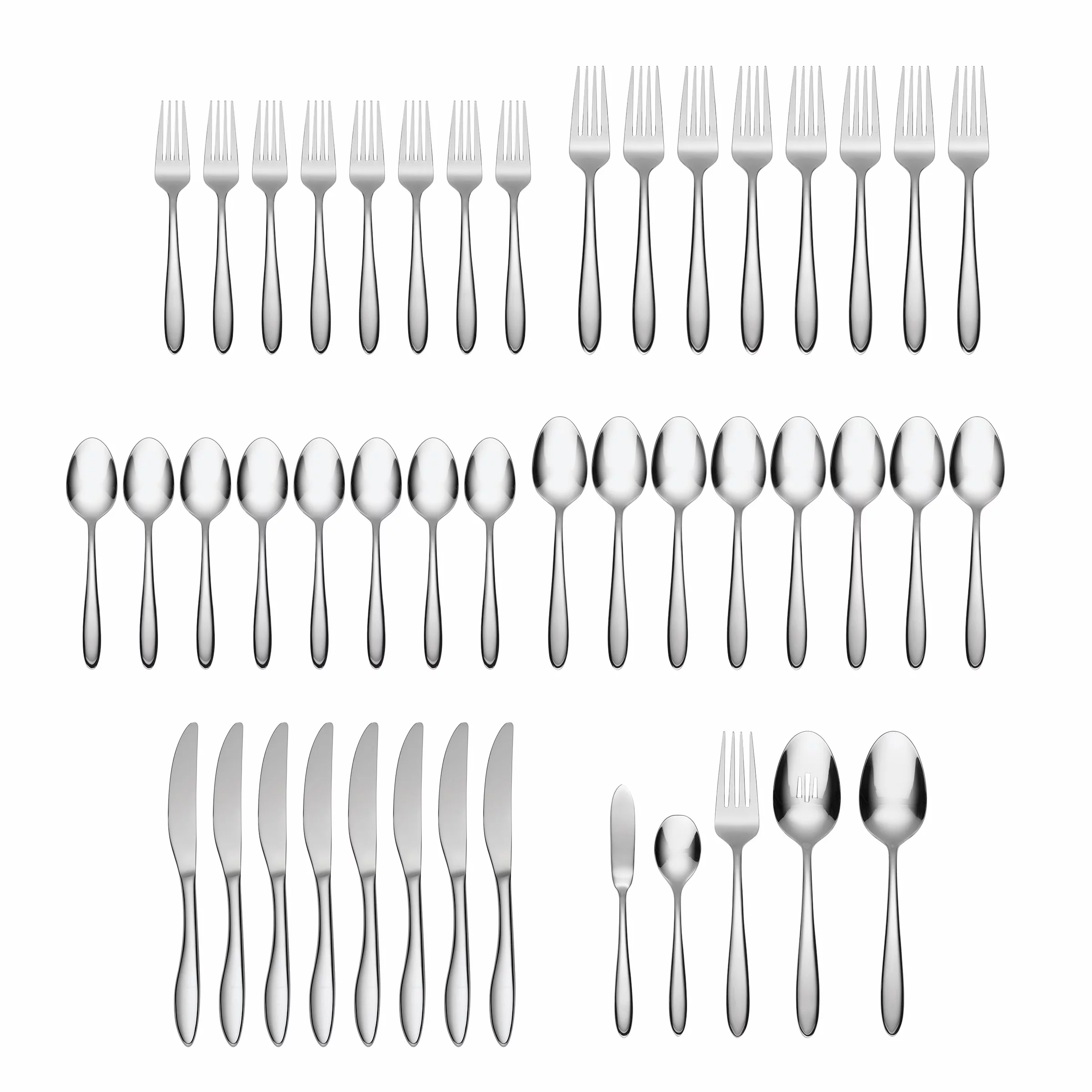 Oneida Solefield 45-Piece Stainless Steel Silverware Set (Service for 8)