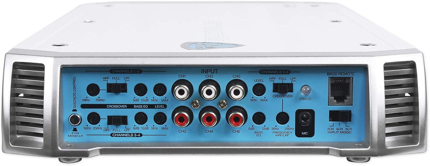 Rockville RXM-S6 Marine/Boat 6 Channel Amplifier 2600 Watt Peak / 660w Dyno-Certified RMS with Status Mode LED Indicator