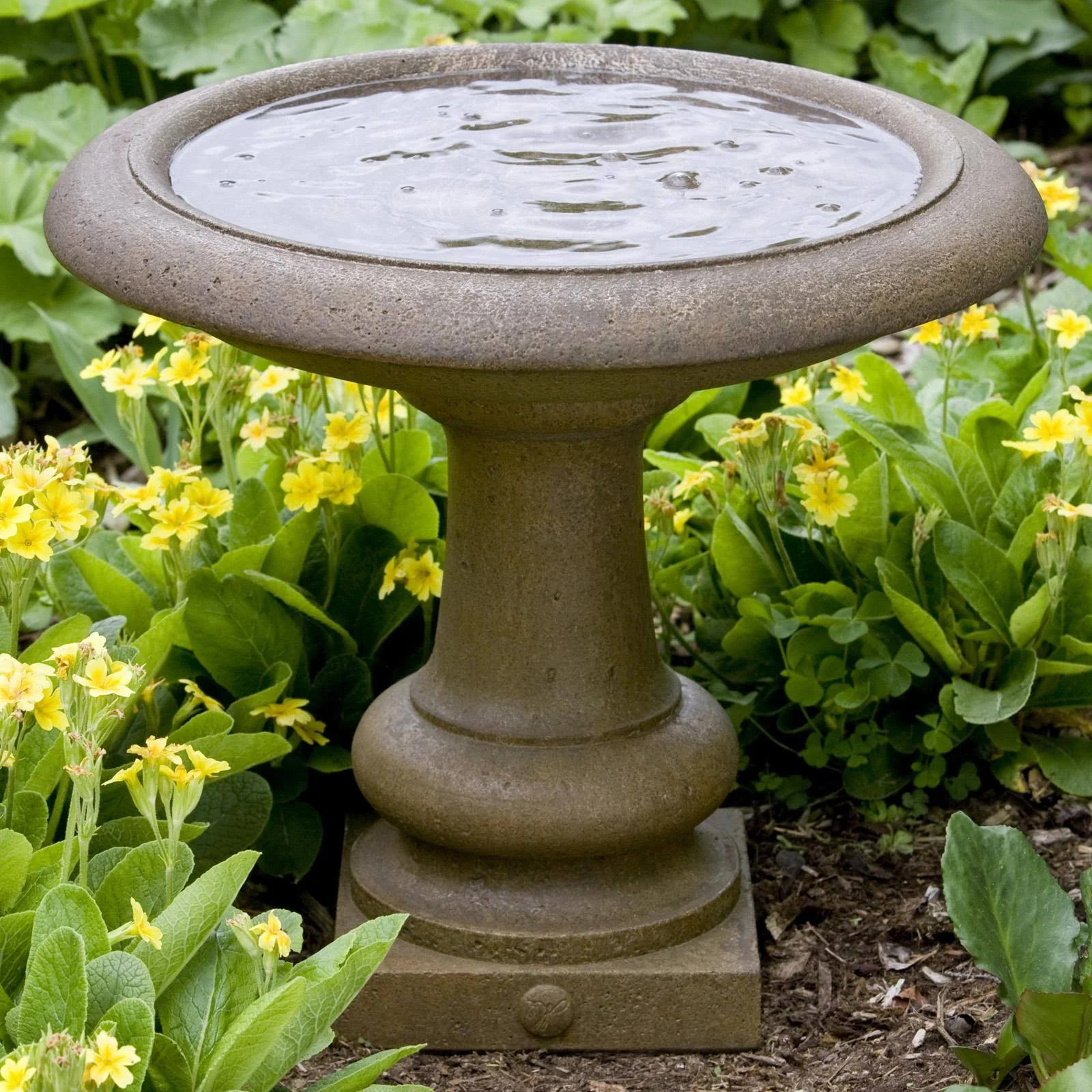 Campania International Williamsburg Summer House Cast Stone Bird Bath Lead Antique