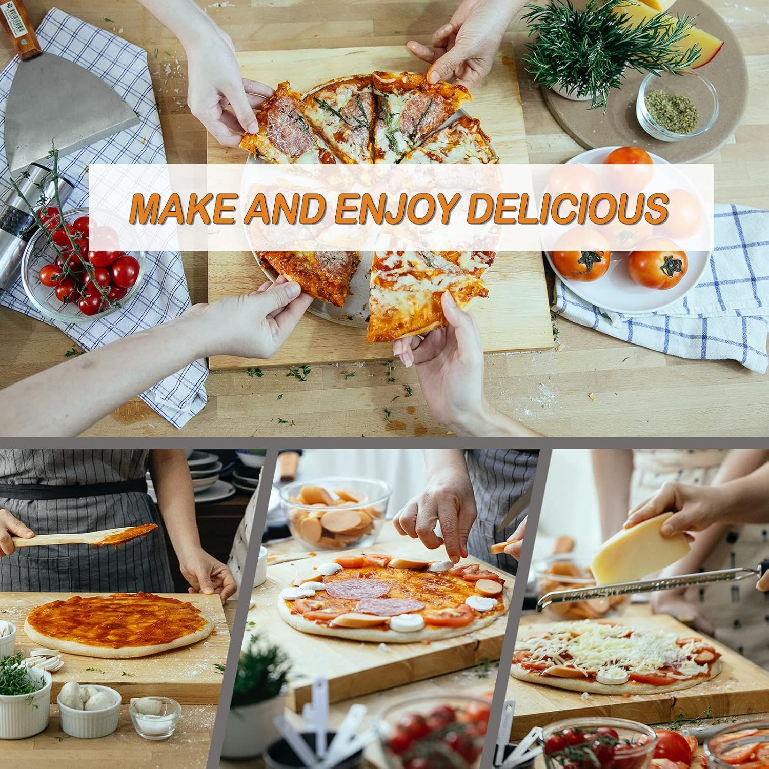 Li Zhen Portable Outdoor Pizza Oven|Propane Gas Fired-Pizza Maker|14in Pizza Stone|Stainless Less|Cooking Pizza Steak Fish Chicken and More|for Outdoor Garden Camping Party| Silver