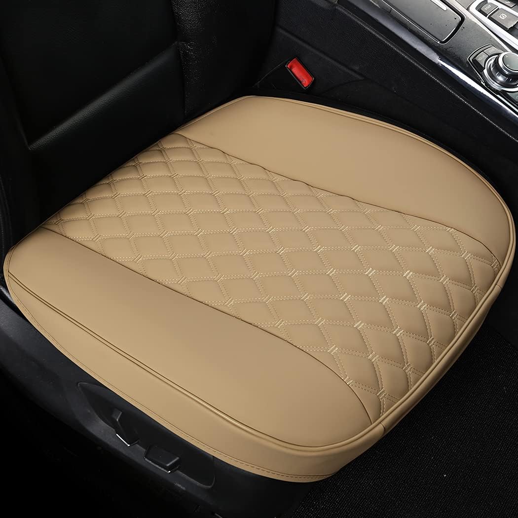 Black Panther Luxury Faux Leather Car Seat Cover Front Bottom Seat Cushion Cover, Anti-Slip and Wrap Around The Bottom, Fits 95% of Vehicles - 1 Piece,Black