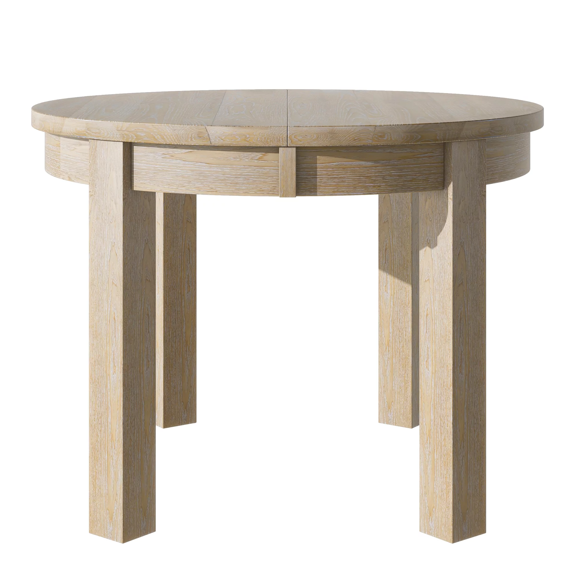 Churanty Round Extendable Dining Table Set Solid Wood Farmhouse 5 Piece Kitchen Dining Set for 4 with Leaf and Drawers,Natural - Curated Treasures Market