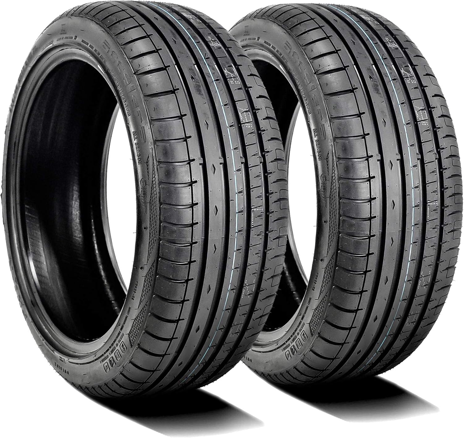 Set of 2 (TWO) Accelera Phi-R All-Season High Performance Radial Tires-205/50R15 205/50ZR15 205/50/15 205/50-15 89W Load Range XL 4-Ply BSW Black Side Wall